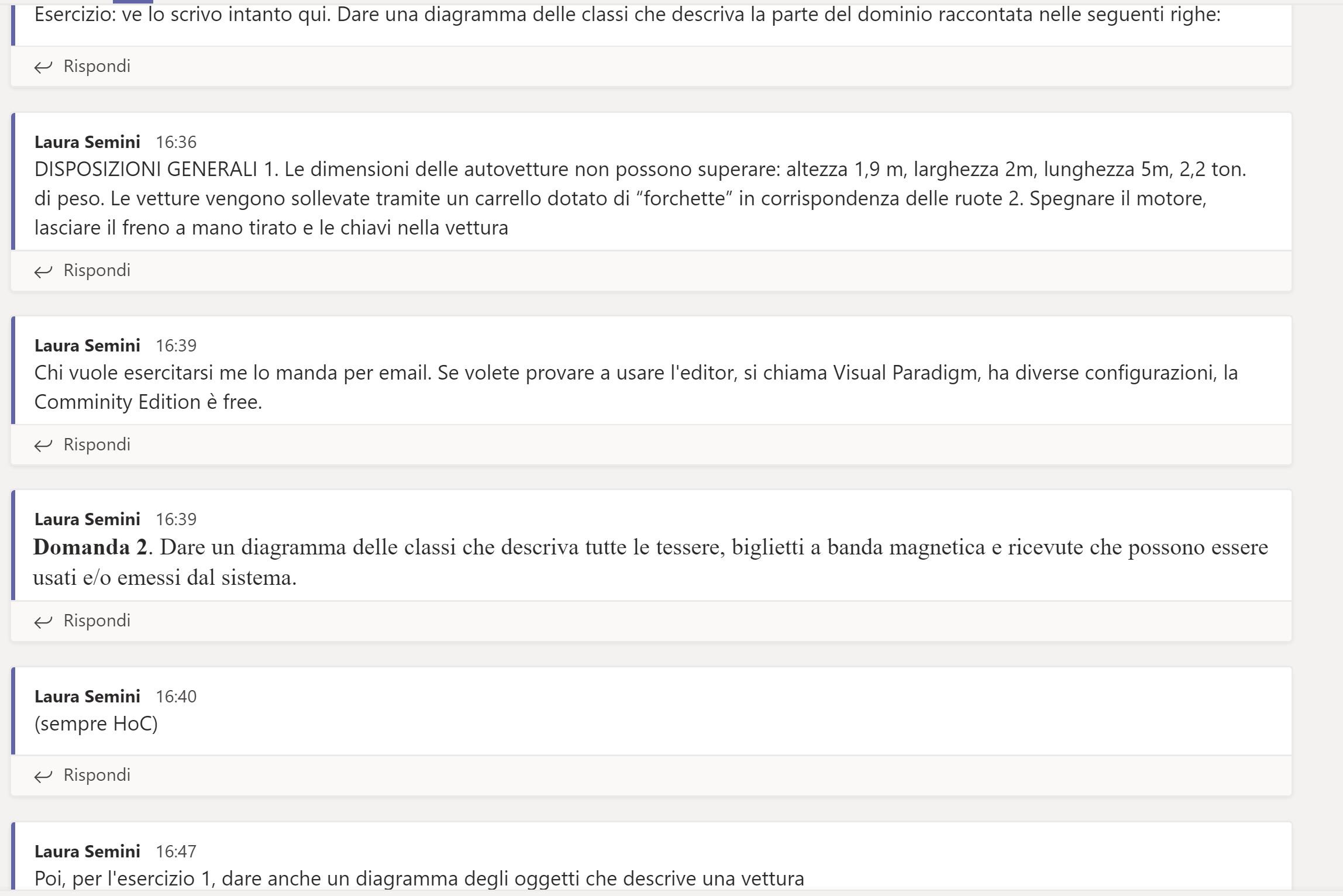 Esercizi su classi e oggetti